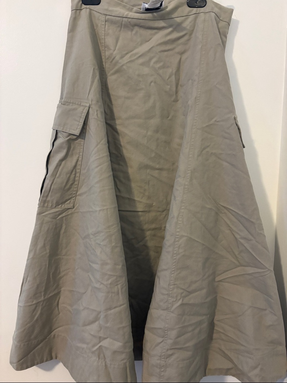A-Line Cargo Skirt in Olive Taupe